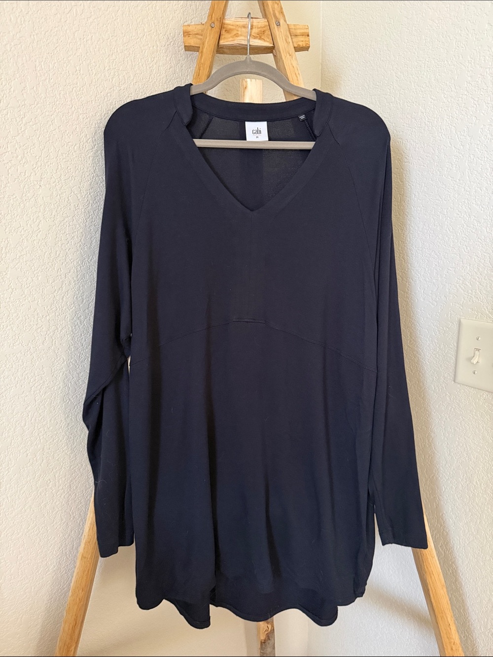 CAbi Navy V-Neck Long Sleeve Tunic Top